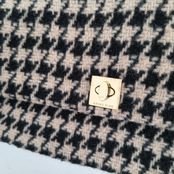 Anine Bing Black and Cream Houndstooth Women's Bag - Picture 4 of 5